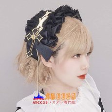 画像10: ダーク ゴシック ロリータヘアアクセ コスプレパーティー 少女ヘッドアクセ 十字のレースリボンヘアバンド コスプレ道具 abccos製 「受注生産」 (10)