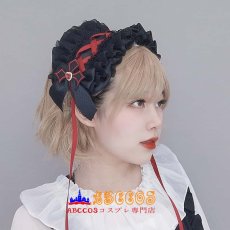 画像7: ダーク ゴシック ロリータヘアアクセ コスプレパーティー 少女ヘッドアクセ 十字のレースリボンヘアバンド コスプレ道具 abccos製 「受注生産」 (7)