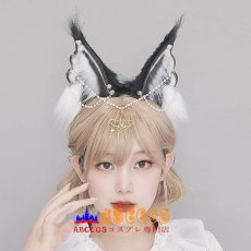 画像8: かわいい手作りぬいぐるみ リアルな動物の耳ヘアアクセ コスプレヘッドアクセ 小道具 野生猫の耳のヘッドバンド コスプレ道具 abccos製 「受注生産」 (8)