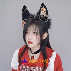 画像5: 手作り猫耳ヘッドアクセ ゴシック コスプレ小道具 ヘアアクセ リアルな動物の耳 ゾンビの耳のヘッドバンド コスプレ道具 abccos製 「受注生産」 (5)