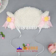 画像2: かわいい ふわふわの羊の耳 リボン付き帽子 ロリータ帽 秋冬用暖かい帽子 ラム帽 コスプレ道具 abccos製 「受注生産」 (2)