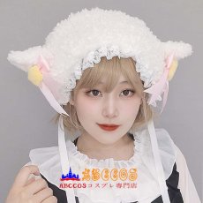 画像5: かわいい ふわふわの羊の耳 リボン付き帽子 ロリータ帽 秋冬用暖かい帽子 ラム帽 コスプレ道具 abccos製 「受注生産」 (5)