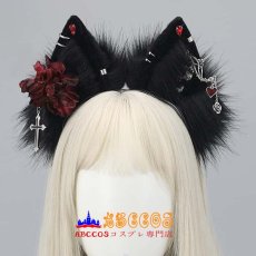 画像5: ふわふわのダーク系動物の耳のヘッドアクセサリー ゴシック系コスプレ ハロウィンパーティー用ヘアアクセサリー オオカミの耳のヘッドバンド コスプレ道具 abccos製 「受注生産」 (5)