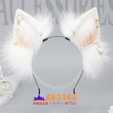 画像6: かわいいふわふわのキツネの耳のヘッドバンド コスプレ用ヘッドアクセサリー アクセサリー小道具 リアルな動物の耳 ハートペンダントのヘアアクセサリー コスプレ道具 abccos製 「受注生産」 (6)