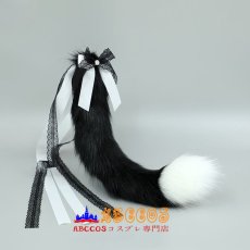 画像9: 手作ロリータ獣耳獣尾アクセサリー レースヘッドバンド首輪 ネコ耳ヘアバンド ネコ尾セット コスプレ道具 abccos製 「受注生産」 (9)