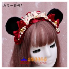 画像2: 手作ロリータ獣耳ヘッドバンド、リボン レースクマの耳ヘアバンド コスプレ道具 abccos製 「受注生産」 (2)