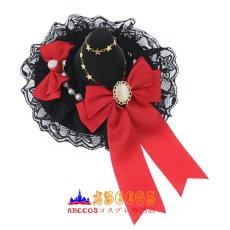 画像1: ゴシック風 魔法少女ヘアピン ロリータアクセサリー ハロウィン ヘアクリップ レースバタフライヘッドアクセサリー 魔女帽 コスプレ道具 abccos製 「受注生産」 (1)