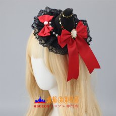 画像8: ゴシック風 魔法少女ヘアピン ロリータアクセサリー ハロウィン ヘアクリップ レースバタフライヘッドアクセサリー 魔女帽 コスプレ道具 abccos製 「受注生産」 (8)