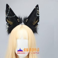 画像3: 手作 レトロヘッドアクセサリー 豪華なパールチェーン ダークヘアアクセサリー cosplayアイテム シミュレーション動物の耳ヘッドバンド コスプレ道具 abccos製 「受注生産」 (3)