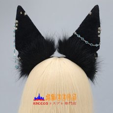 画像4: 手作 レトロヘッドアクセサリー 豪華なパールチェーン ダークヘアアクセサリー cosplayアイテム シミュレーション動物の耳ヘッドバンド コスプレ道具 abccos製 「受注生産」 (4)