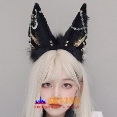 画像7: 手作 レトロヘッドアクセサリー 豪華なパールチェーン ダークヘアアクセサリー cosplayアイテム シミュレーション動物の耳ヘッドバンド コスプレ道具 abccos製 「受注生産」 (7)