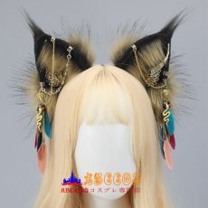 画像3: ぬいぐるみ耳のペンダントヘアバンド、コスプレアクセサリー、フェザー耳のヘッドバンド、ヘアアクセサリー コスプレ道具 abccos製 「受注生産」 (3)