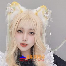 画像8: かわいいロリータガールヘアアクセサリー、メタルリボンクリップ、ぬいぐるみ耳ヘアアクセサリー、ネコのヘッドバンド コスプレ道具 abccos製 「受注生産」 (8)