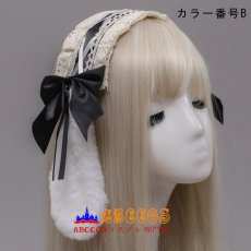 画像3: 手作 かわいいかわいい ロリータヘアアクセサリー リボン レースウサギ耳クリップ ヘアバンド コスプレ道具 abccos製 「受注生産」 (3)