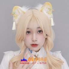 画像7: ロリータガールヘッドアクセサリー、和風ヘッドバンド、猫の花ヘアクリップ、ふわふわ猫耳タッセルヘアアクセサリー コスプレ道具 abccos製 「受注生産」 (7)