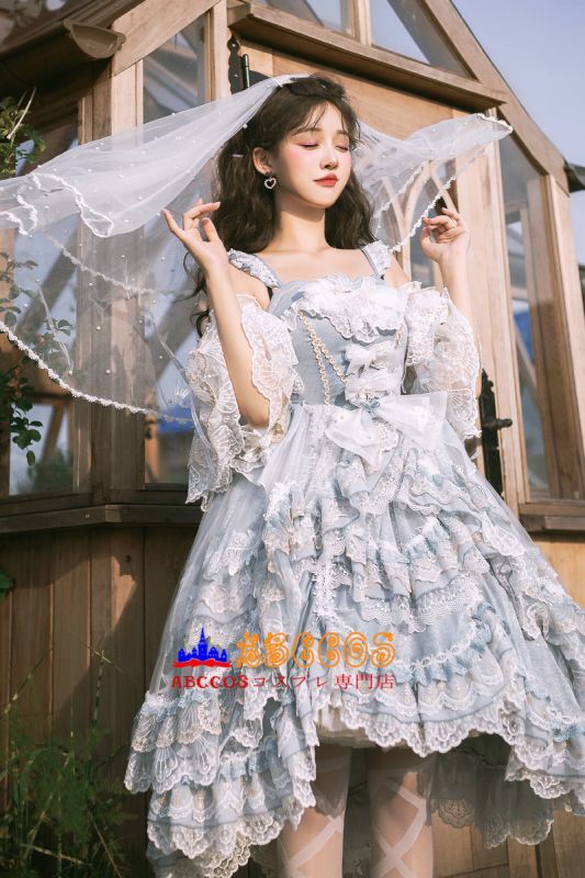 ロリータ風 ロマンティック 甘ロリ お嬢様 レディース jsk女装 蝶結び シフォン レースアップ ロリータ服 バラ売り可 abccos製 「受注生産」